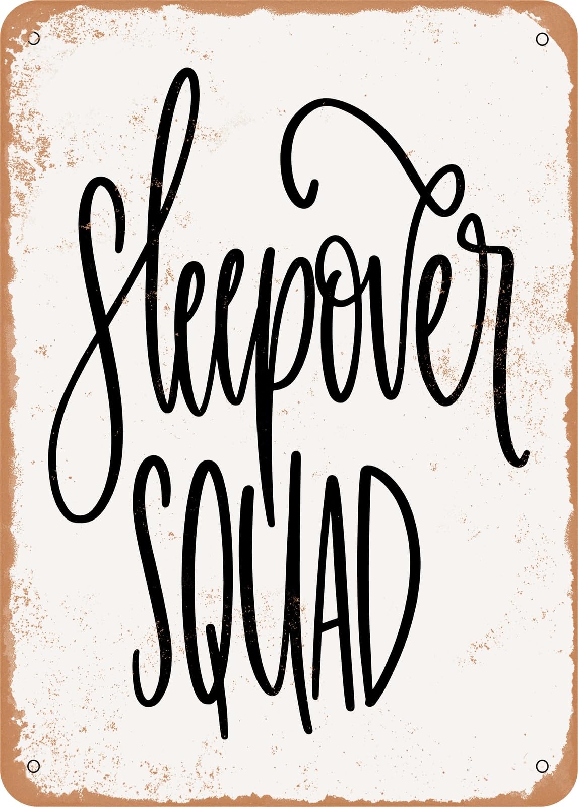 Miaomansenstore Metal Sign - Sleepover Squad - Vintage Look Home Decor