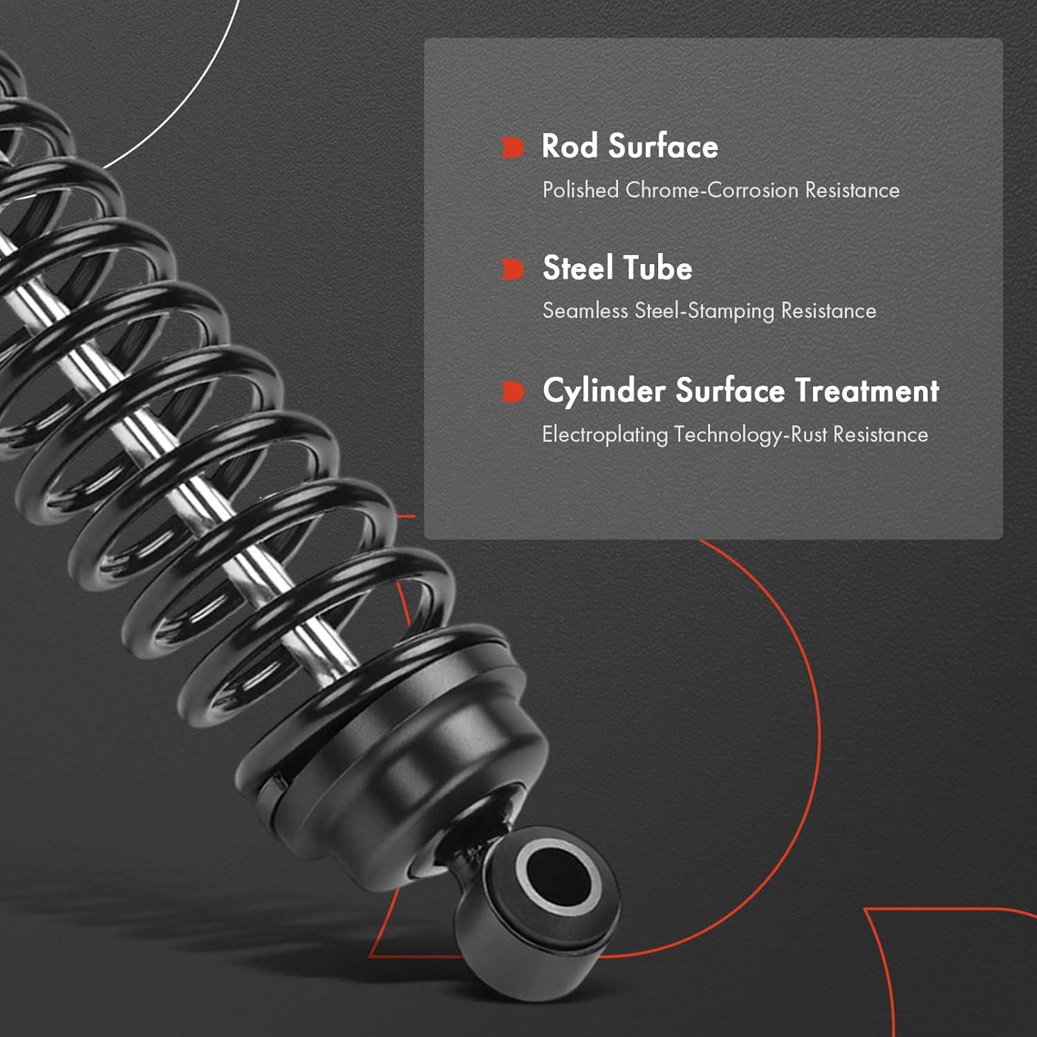 A-Premium Load Adjusting Shock Absorber Compatible with Ford F-250 1961-1964, F-350, F-100 & Toyota Tacoma, Pickup, Van, Van Wagon & Dodge Ram 50, Colt & Nissan Frontier, D21, Pickup & Jeep Gladiator