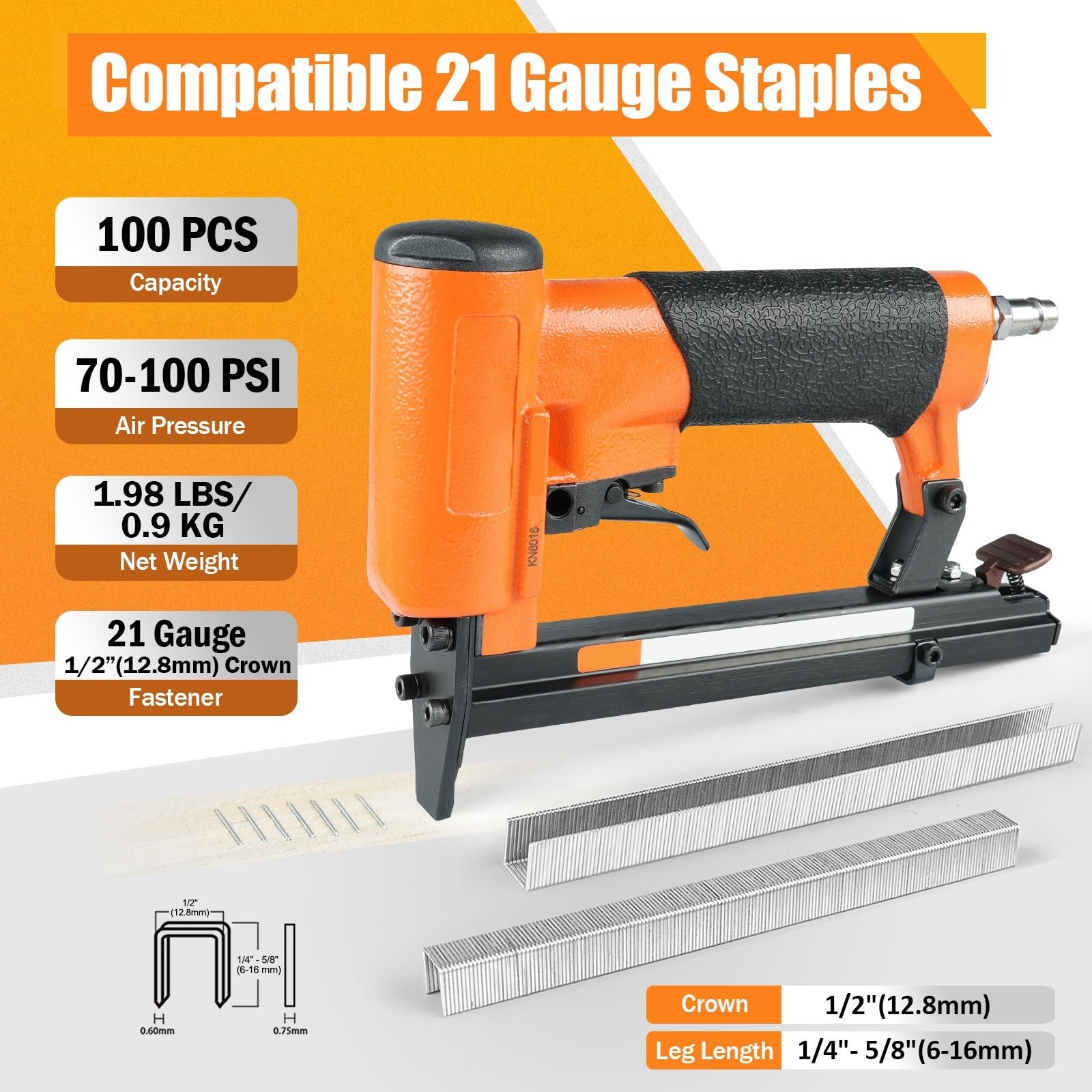 Cucitrice pneumatica, Cucitrice per tappezzeria al Cucitrice meccanica pneumatica a filo sottile KN8016 21 calibro for tappezzeria for mobili lavorazione del legno
