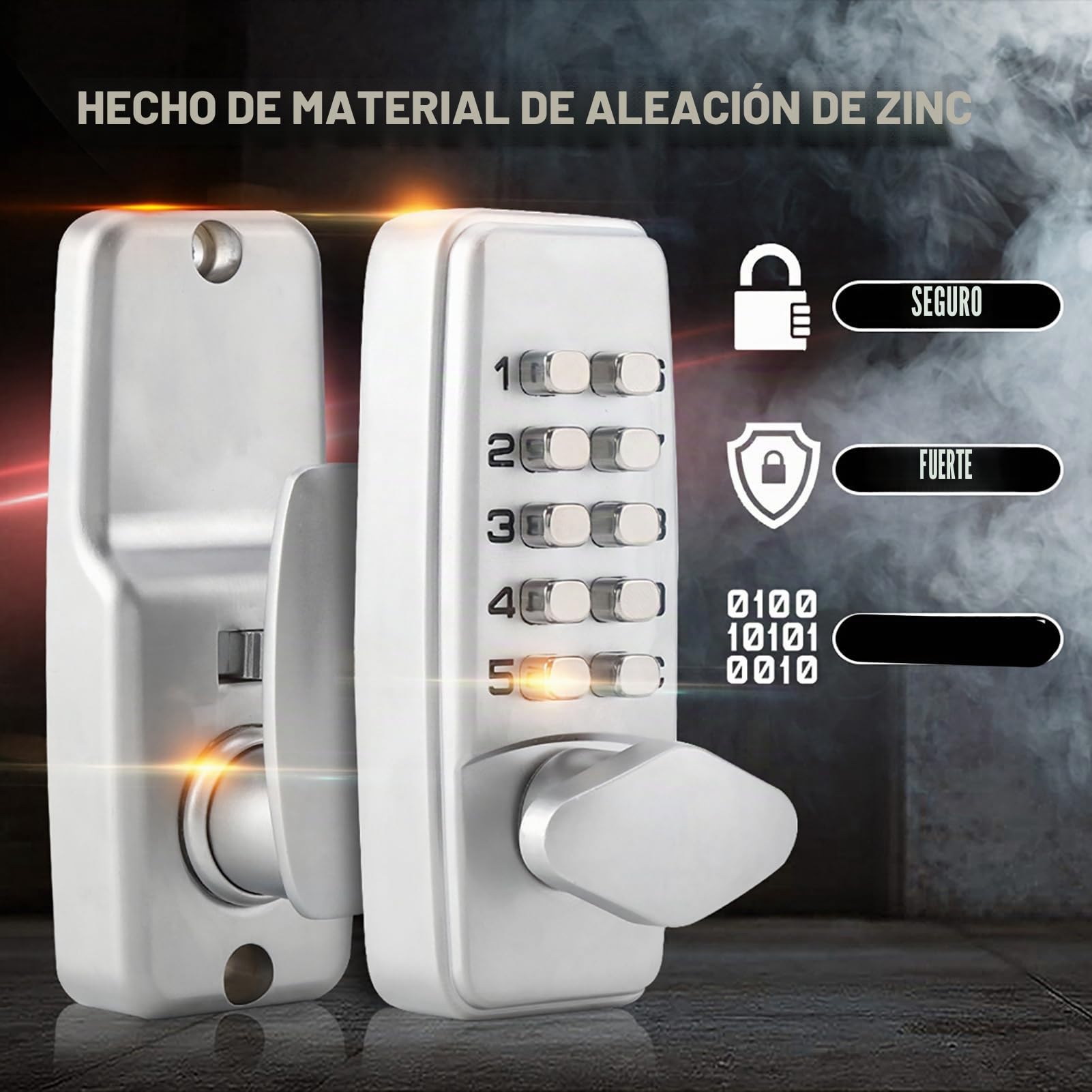 2-8 Bloqueo de código digital mecánico Sin llave Cerradura de la puerta de entrada Teclado Combinación Palanca Manija Puertas Cerradura digital para puerta con código de bloqueo de HomeSecure