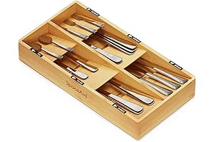 Space Aid Compact Bamboo Silverware Organizer