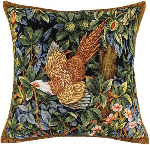 Miniatura 10 de Funda de almohada de algodón y poliéster William Morris tapiz, funda de almohada con cremallera oculta, 45  17.7 in, decoración bohemia ideal para
