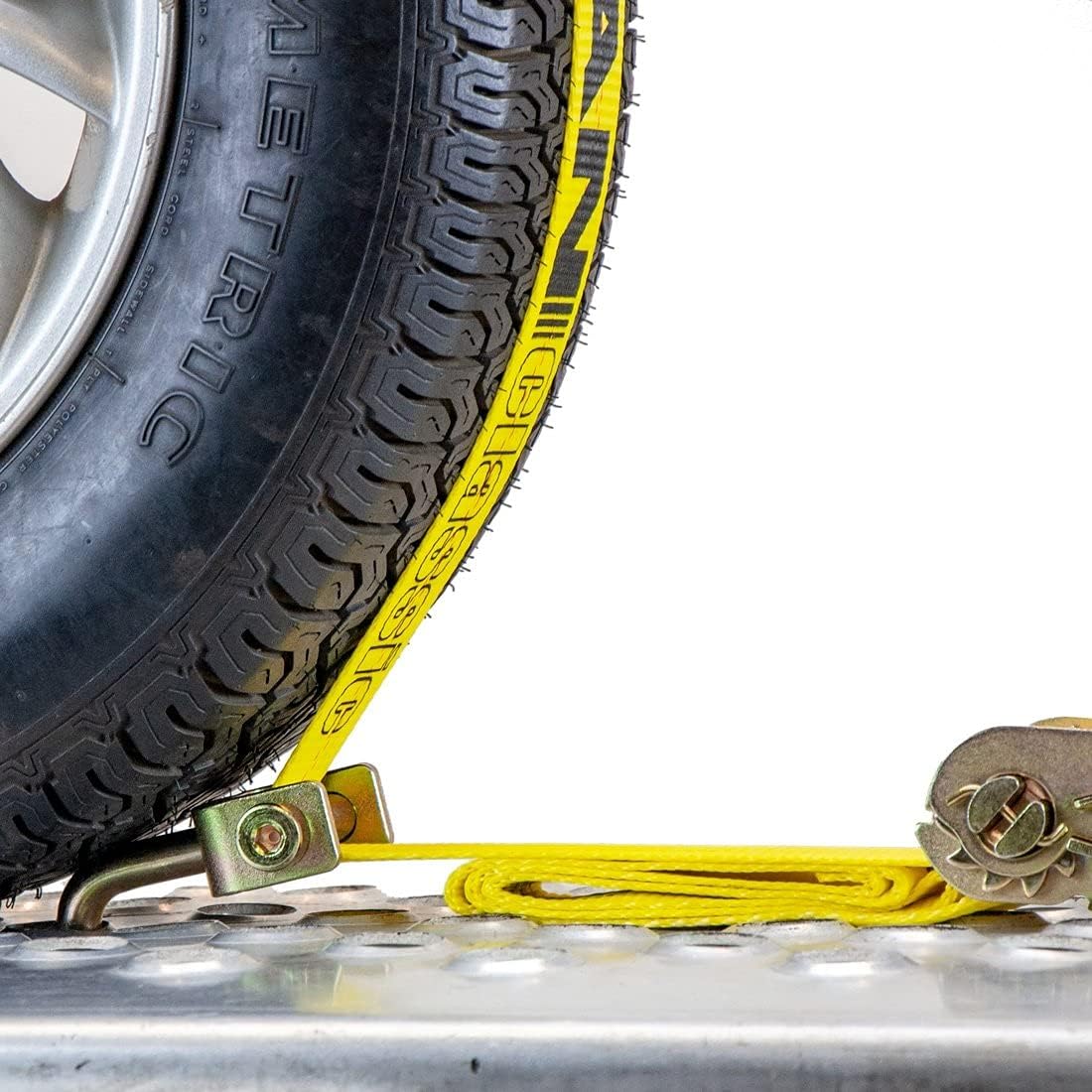 70% оƒƒ Evеrуthіng VULCAN Autohauler Car Tie Down - Rolling Idler Three Cleat - 120 Inch, 4 Pack - Classic Yellow - 3,300 Pound Safe Working Load