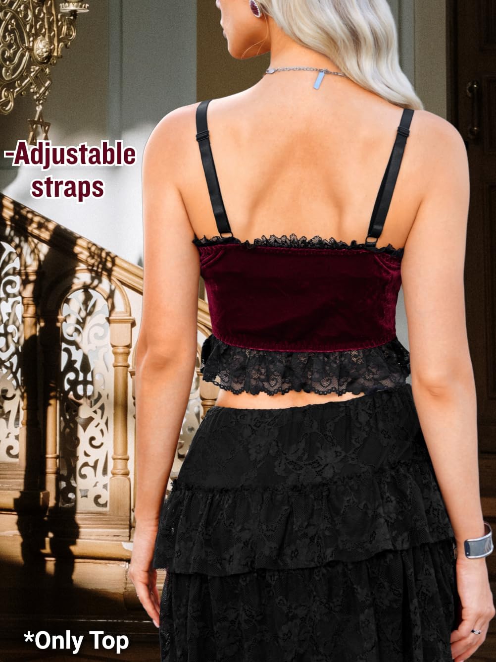 ShawGobow Womens Goth Vampire Crop Tops