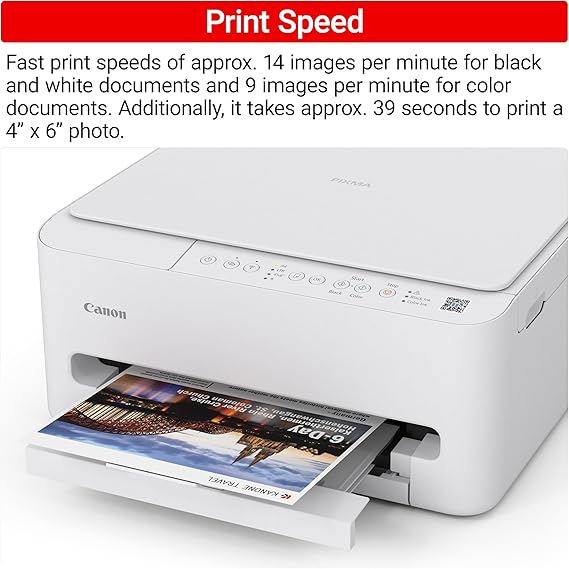 Canon PIXMA TS4320 Wireless Color Inkjet Printer for Duplex Printing, White Home Printer with Copier/Scanner, Compact Design, Easy Setup,
