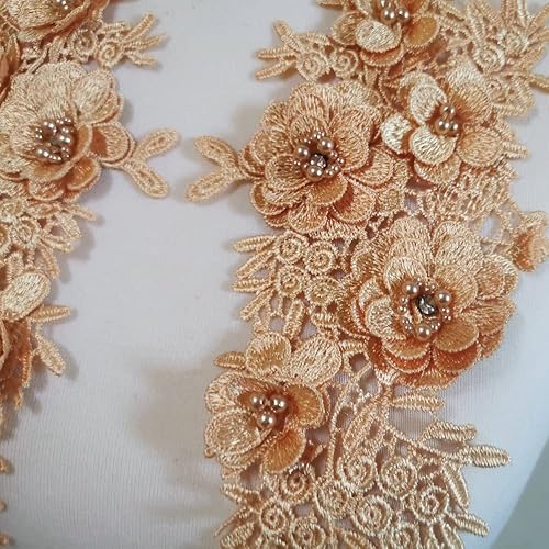 Miniatura 2 de Bordado Taladro de flores tridimensional Encaje hueco DIY Decoración de ropa Accesorios de costura a mano (negro)