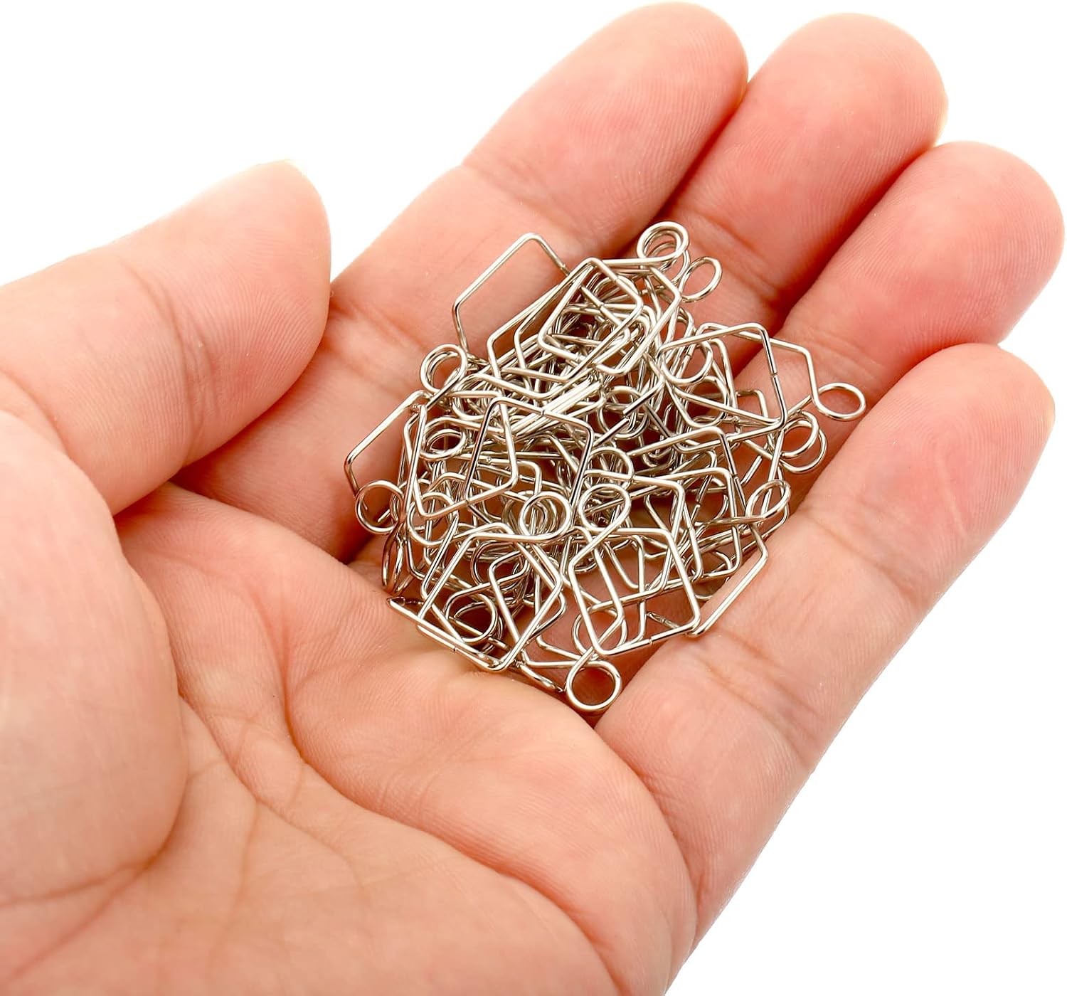 PATIKIL Chandelier Connector Clip, 100 Pack 17mm L x 10mm W Crystal Chandelier Buckle Replacement for DIY Fastening Crystals Ball Prism Parts, Silver image 5