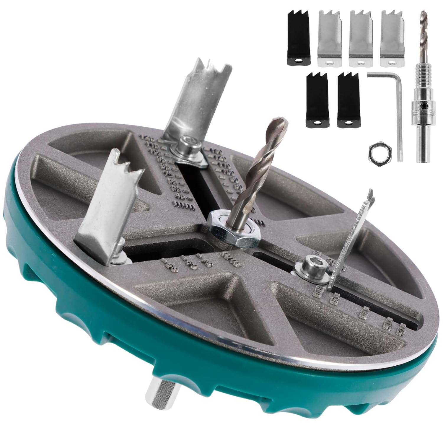 Adjustable Hole Saw, Adjustable Punch Saw Tool for Drilling, Adjustable Round Hole Saw Diameter 45-130MM, Hole Opener Tools, Adjustable Hole Cutter Driller Bit for Woodworking Drywall Materials, Plastic, Softwood (Style 2) - Amazon product rated Grade D