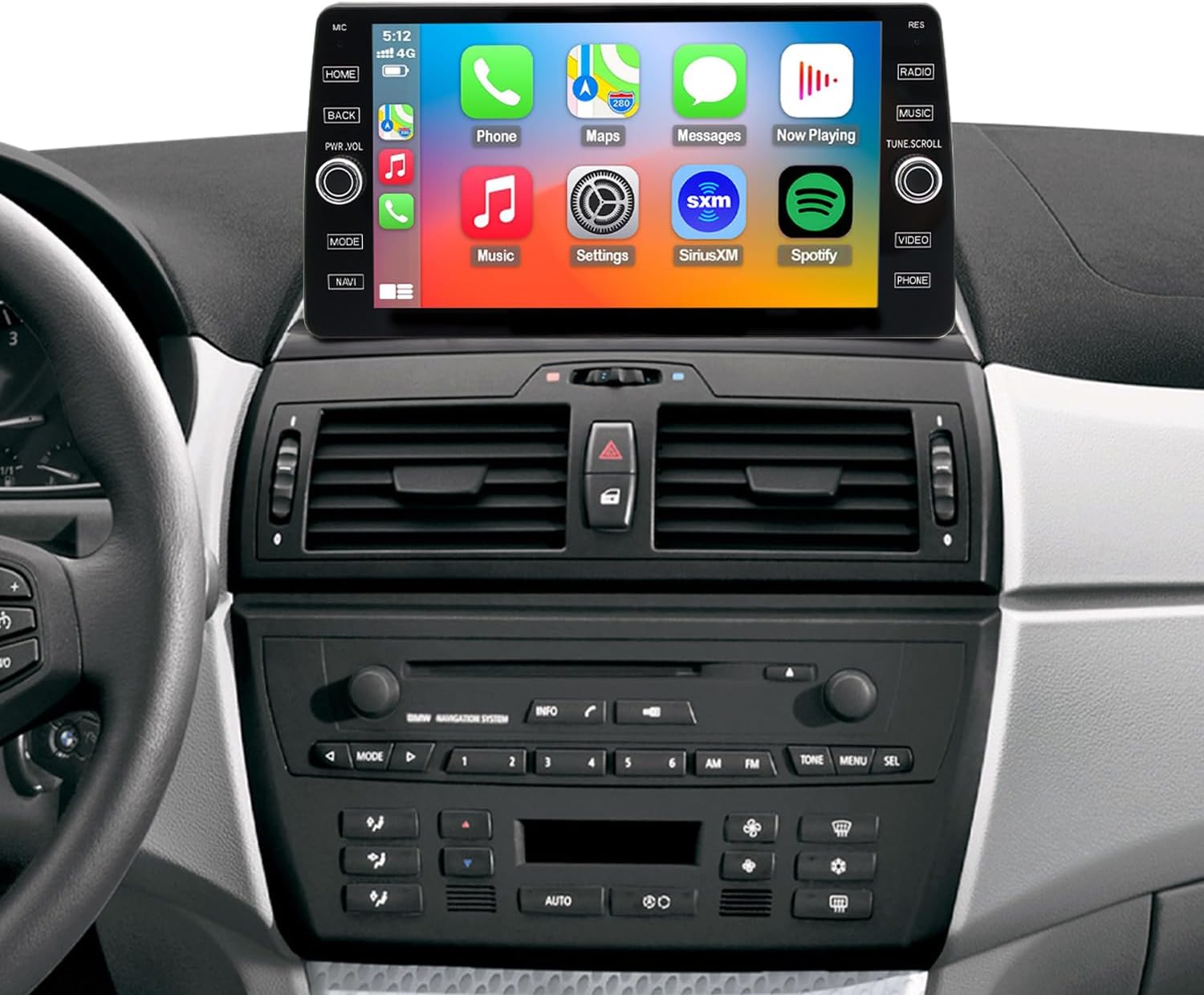 4G LTE QLED Radio for BMW X3 2004-2010 Upgrade,8-Core CPU Touch Screen Stereo,Wireless CarPlay & Android Auto,Support OEM SWC,Free Camera