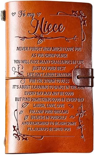 Niece Gifts from Auntie, 140 Pages Leather Journal Present - Graduation Gifts For Niece