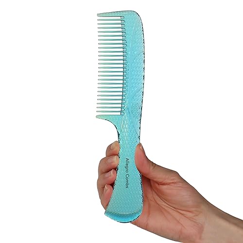 Allegro Comb 1004 Peine desenredante de dientes anchos para mujeres, estilistas y pelo rizado, peine para hombre, 1 pieza (azul bebé)