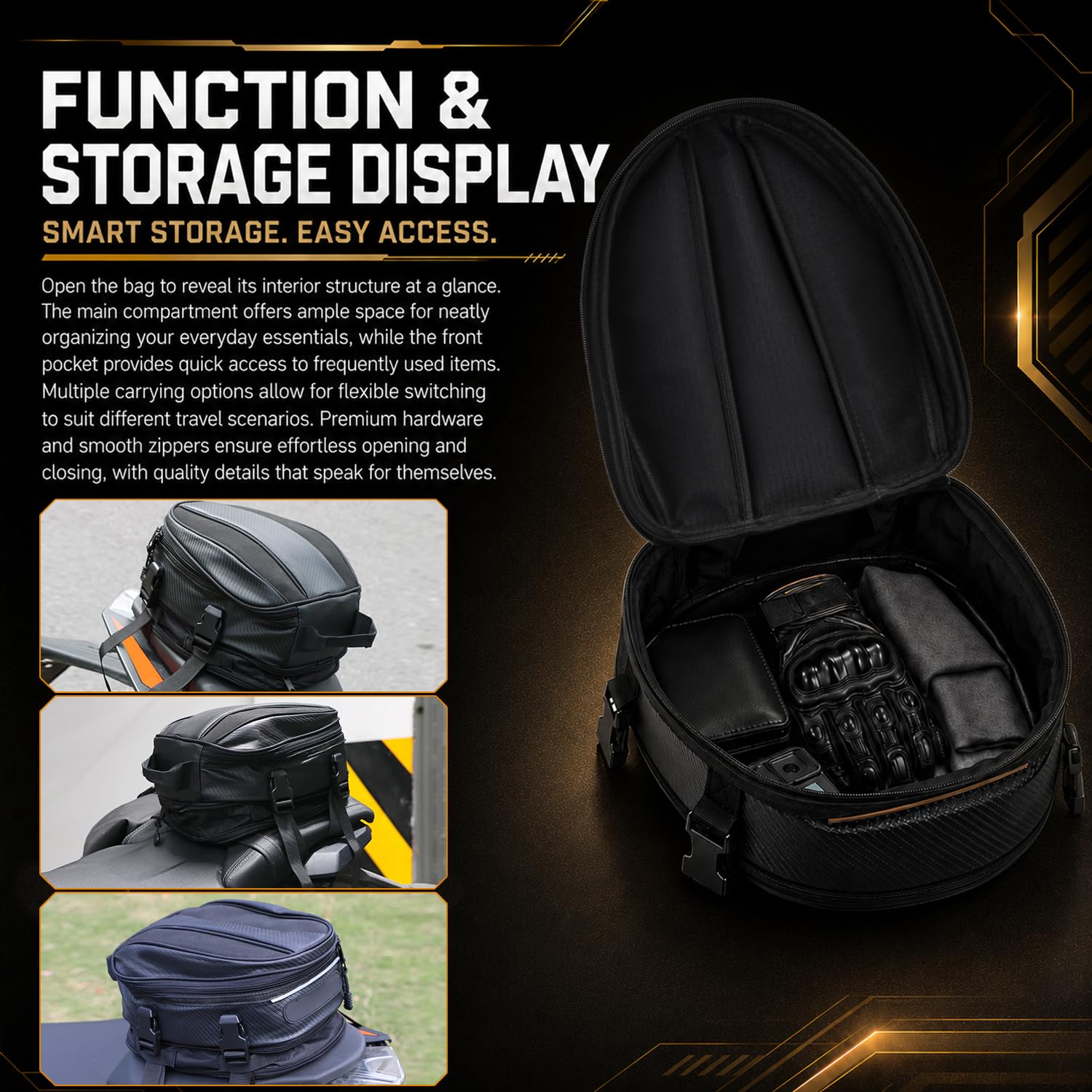 Sac à Bagages,Multifonctionnel Sac de Selle Moto Arriere | Sacoche Moto Sportive Sacoche Arrière Petite pour Bagages