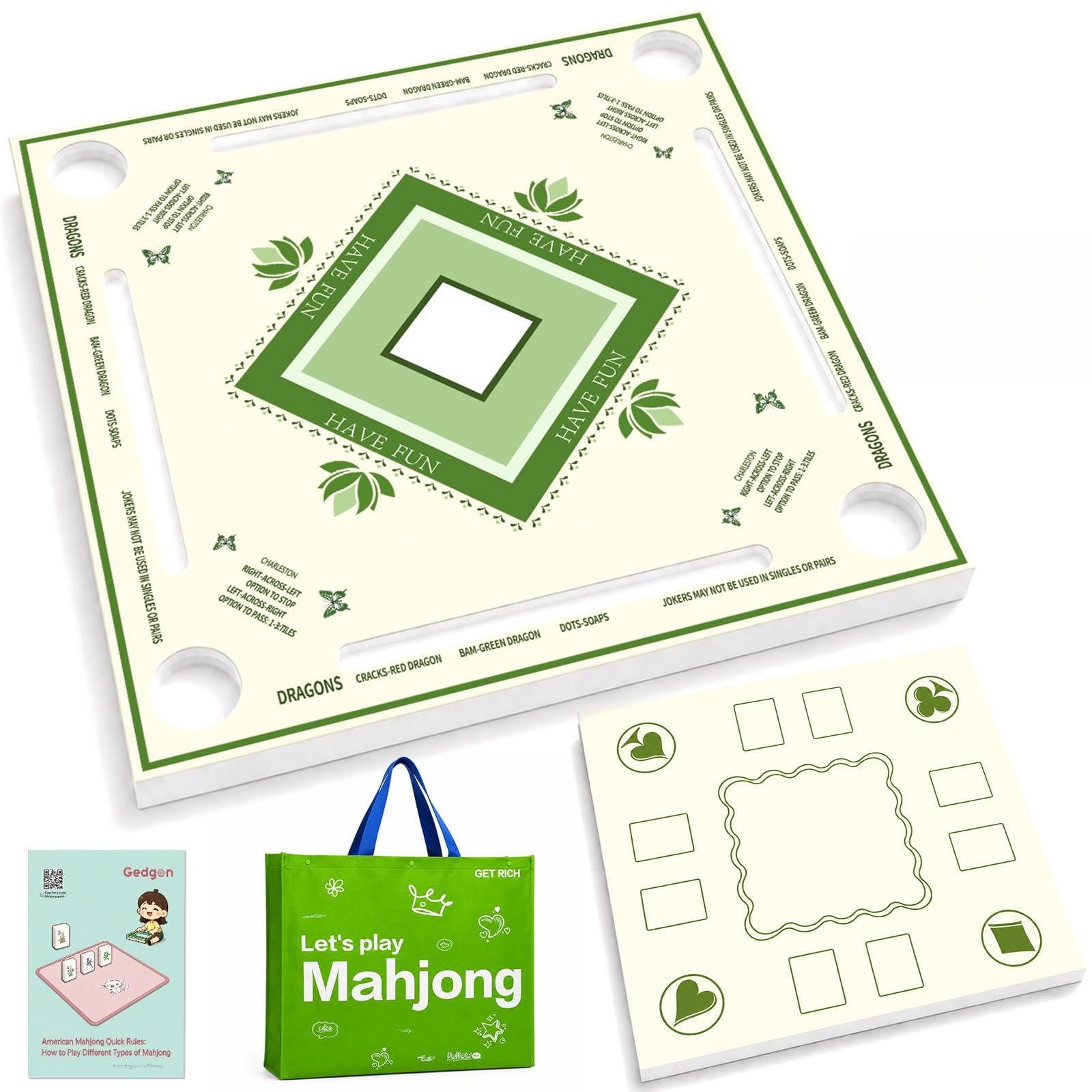 Photo 1 of Gedgan Floating Mahjong Table with Cup Holders, 31.5" Double-Sided EVA