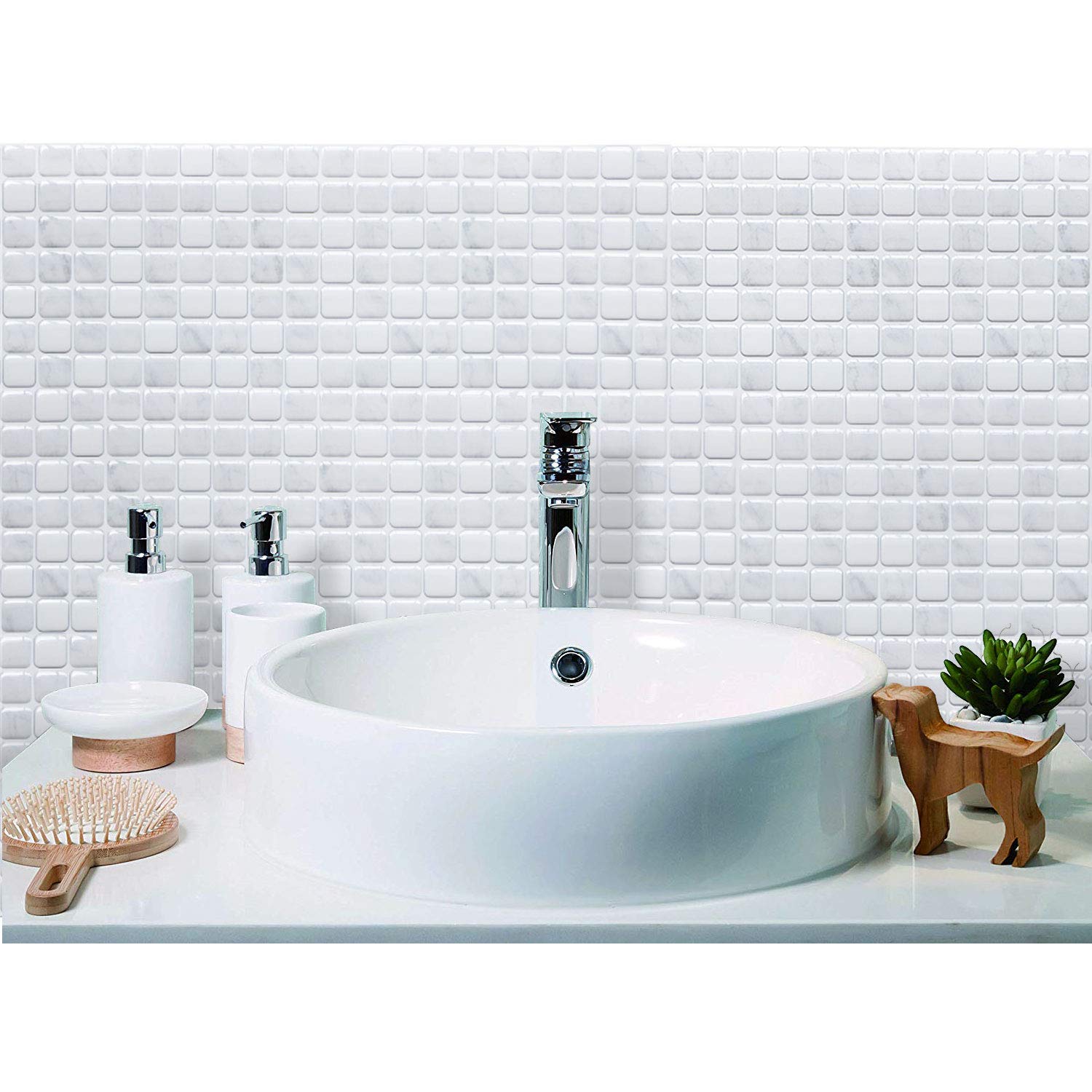 Yoillione 3D Effect Peel and Stick Wall Tiles for Kitchen and Bathroom