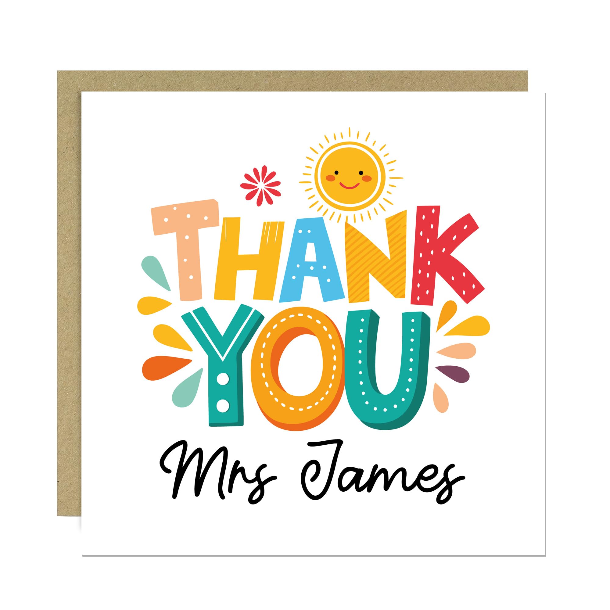 RED OCEAN Personalised Thank You Card For Teachers Nursery School Teacher Leaving End of Term Cards Teacher Appreciation Cards Preschool Thank You