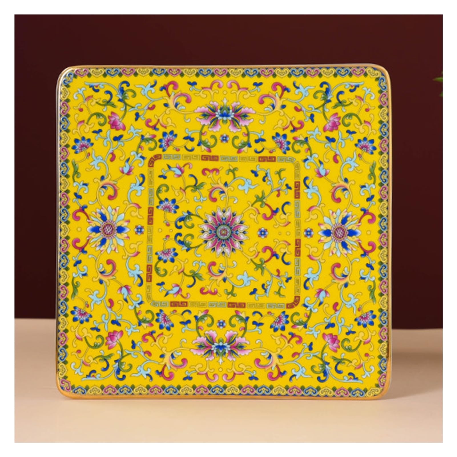 Ceramic Tray,Square Tea Set Holder,Aromatherapy Storage,Suitable for Houses and Coffee Shops(Color1)