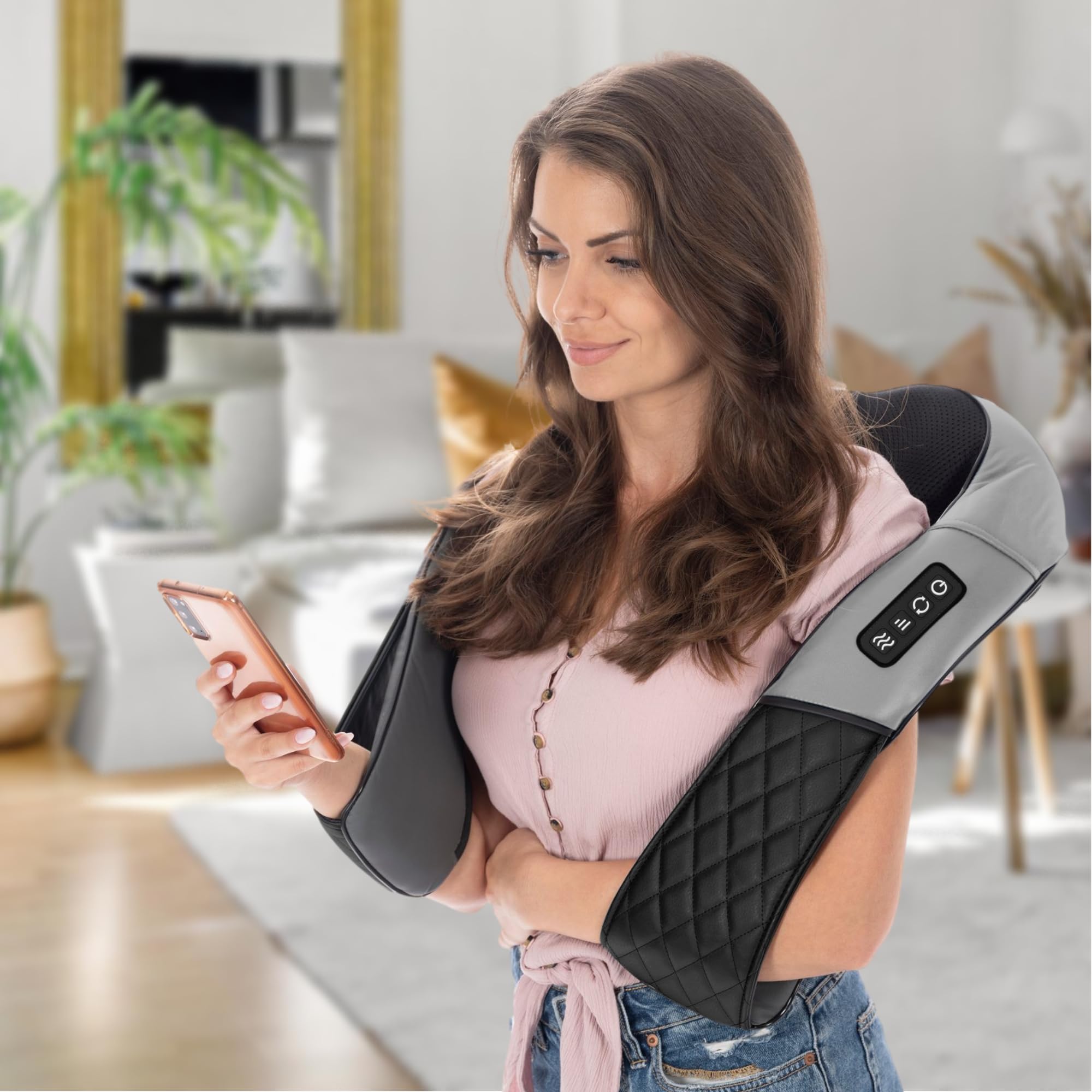 Fitleap Massagegerät, Nacken-Rücken-Schulter-Massagegerät, Shiatsu Massage für Muskelschmerzlinderung, Massage mit leichter Infrarot-Wärme