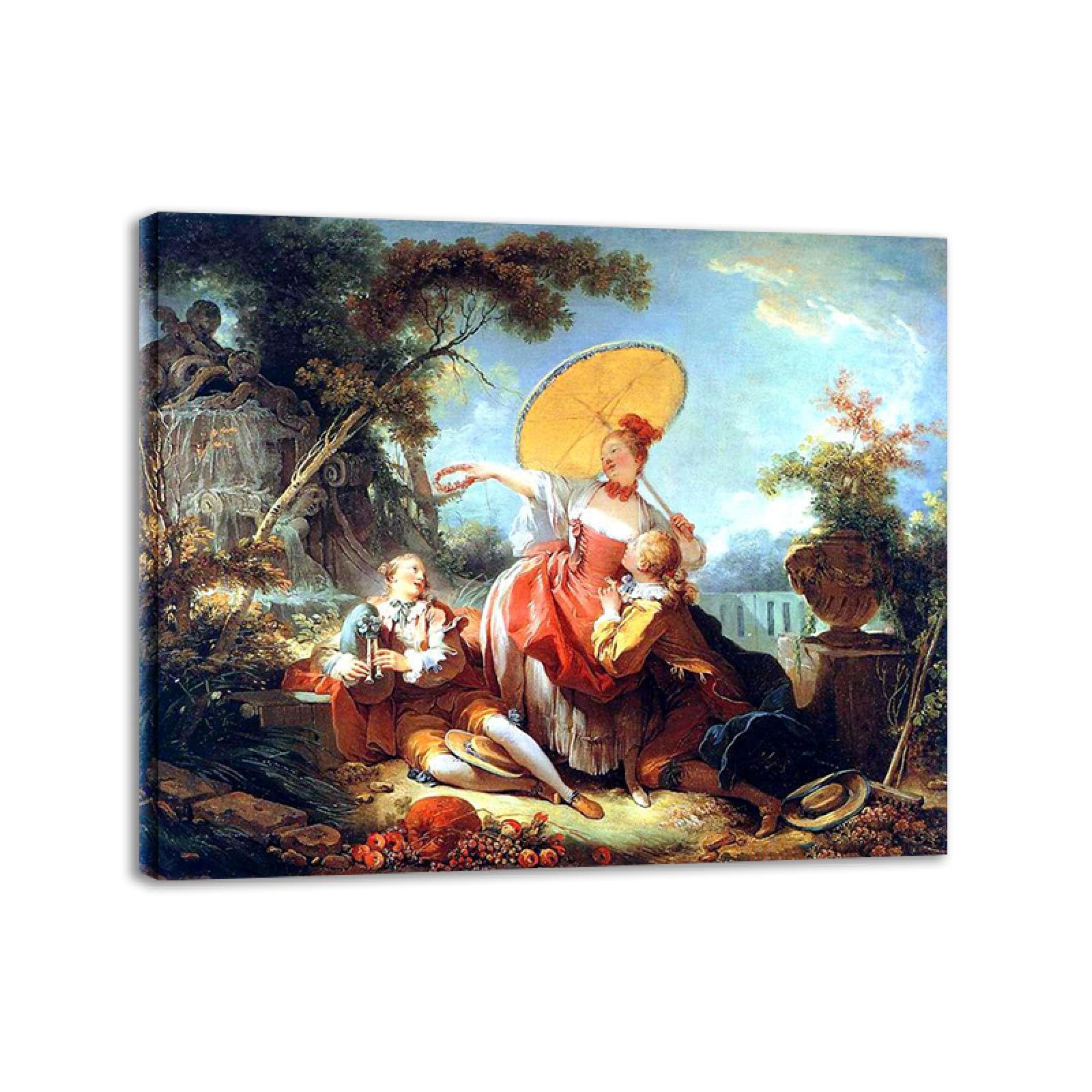 RYLJCZ Jean-Honoré F (Concorso Musicale) Famoso dipinto su tela. Riproduzione d'arte famosa incorniciata.poster romantico per la decorazione del soggiorno 30x35 cm (11,8x13,7) con cornice