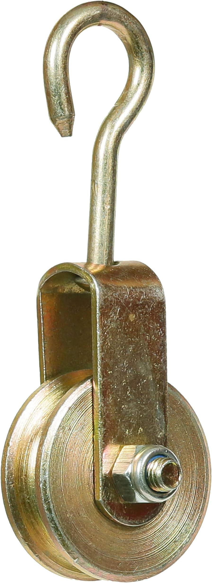 Solid Metal Roller Pulley with Hook for Lifting Rope, Gym, Exercise, Pull up bar, Climbing, Hanging , Gold