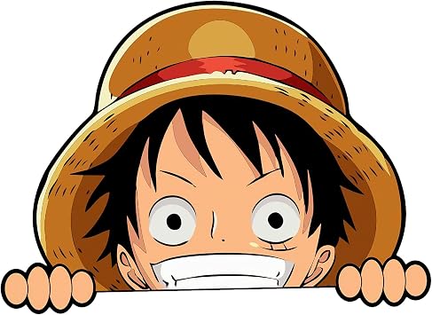 obenao Monkey-D-Luffy Peeker Car Decal DIY Cartoon Motorcycle Laptop Decal Skateboard Bike Bumper Window Sticker Pack of 2
