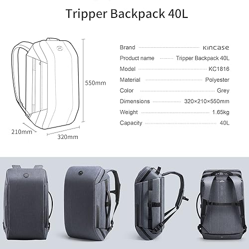 Miniatura 6 de KORIN ClickPackPro - Mochila antirrobo para laptop, impermeable, con puerto de carga USB, bloqueo TSA..