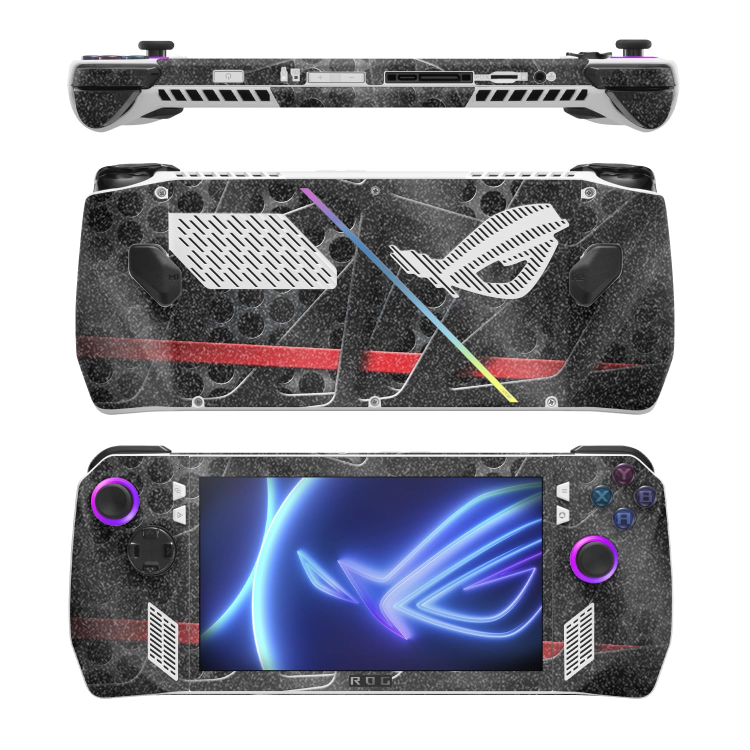 MightySkins Glossy Glitter Skin Compatible with Asus ROG Ally - Tech Web | Protective, Durable High-Gloss Glitter Finish | Easy to Apply, Remove, and Change Styles