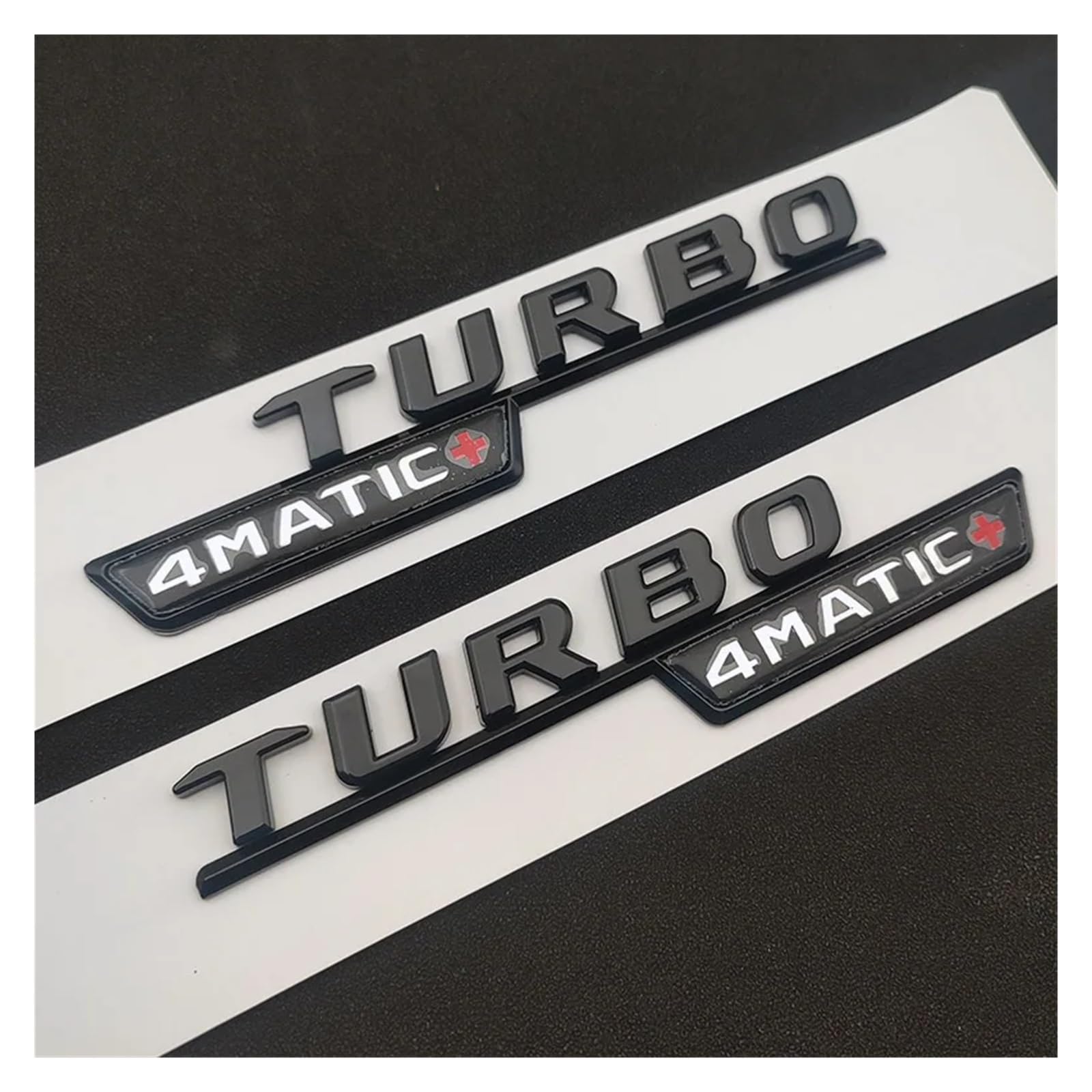 yzw6688 3D ABS Nero Logo Turbo 4MATIC Emblema Parafango Auto Distintivo Turbo 4matic Adesivo Compatibile con C117 W205 W204 W213 W212 Accessori (Color : Glossy Black 2pcs)