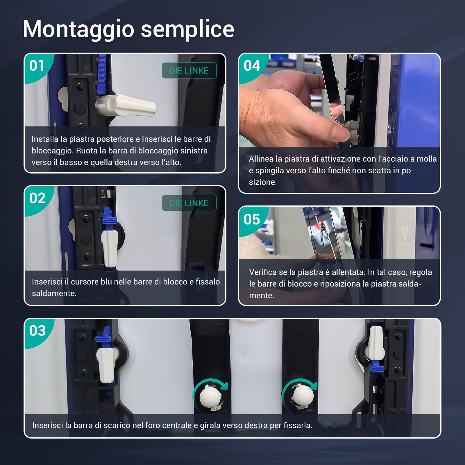 Empyreal Placca di controllo, pezzi di ricambio per cassetta di scarico, modelli precedenti Placca di controllo per Geberit Sigma01 UP320&300, Doppio scarico(Argento Opaco)