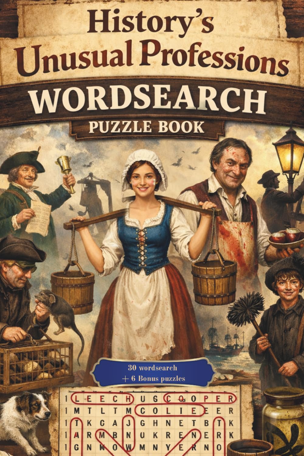 HISTORY'S UNUSUAL PROFESSIONS WORDSEARCH PUZZLE BOOK: 30 WORDSEARCH + 6 BONUS PUZZLES (3 MAZES & 3 WORD SCRAMBLES)