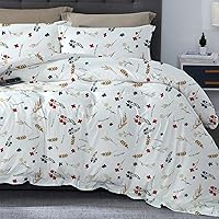 Vista 15 de SLEEP-NEST Juego de funda de edredón de 3 piezas de algodón egipcio de fibra larga de 120 x 120 pulgadas, con cierre de cremallera y lazos