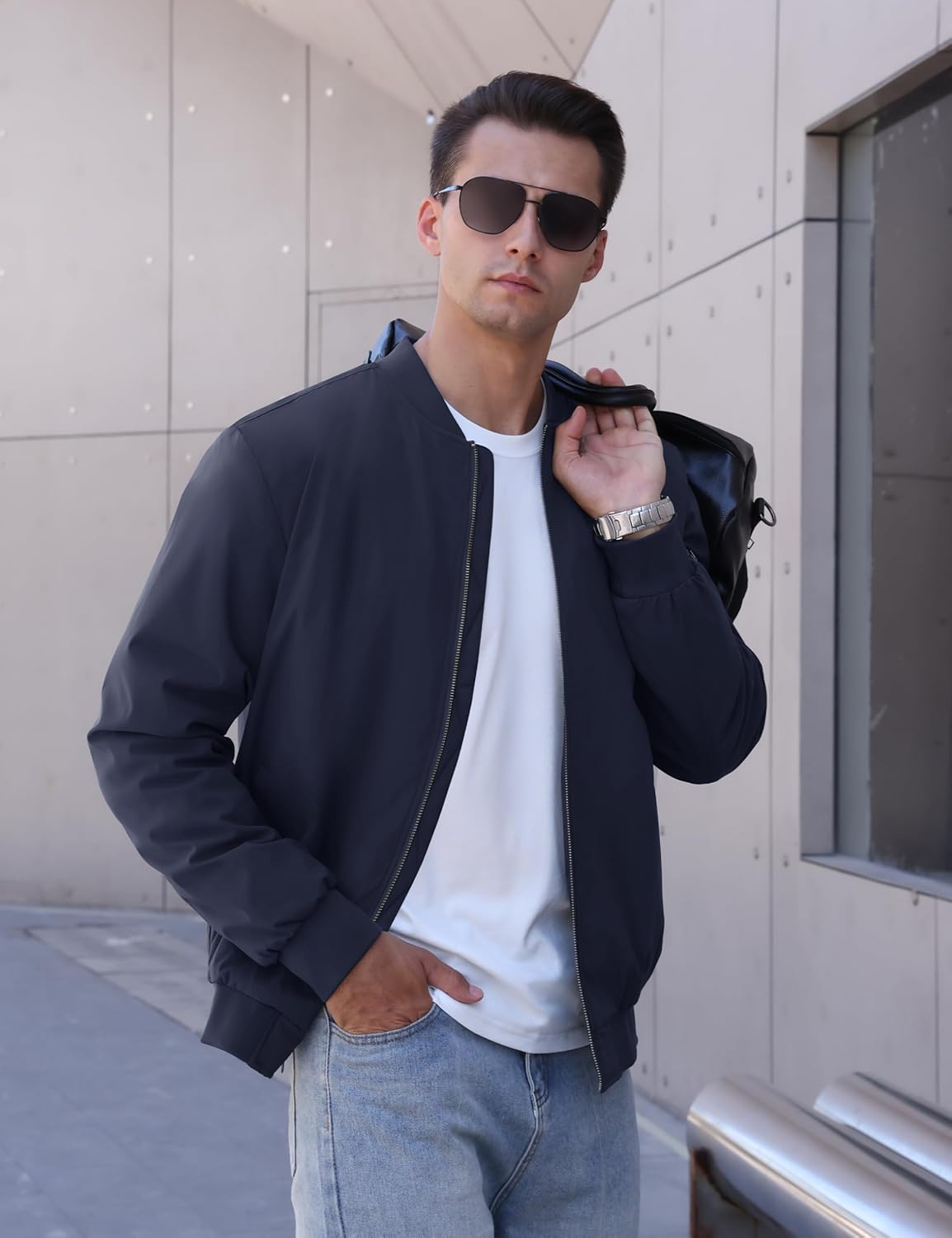 TACVASEN Men's Bomber Jackets Thermal Quilted Jacket Water Resistant Warm Winter Coats - Image 2