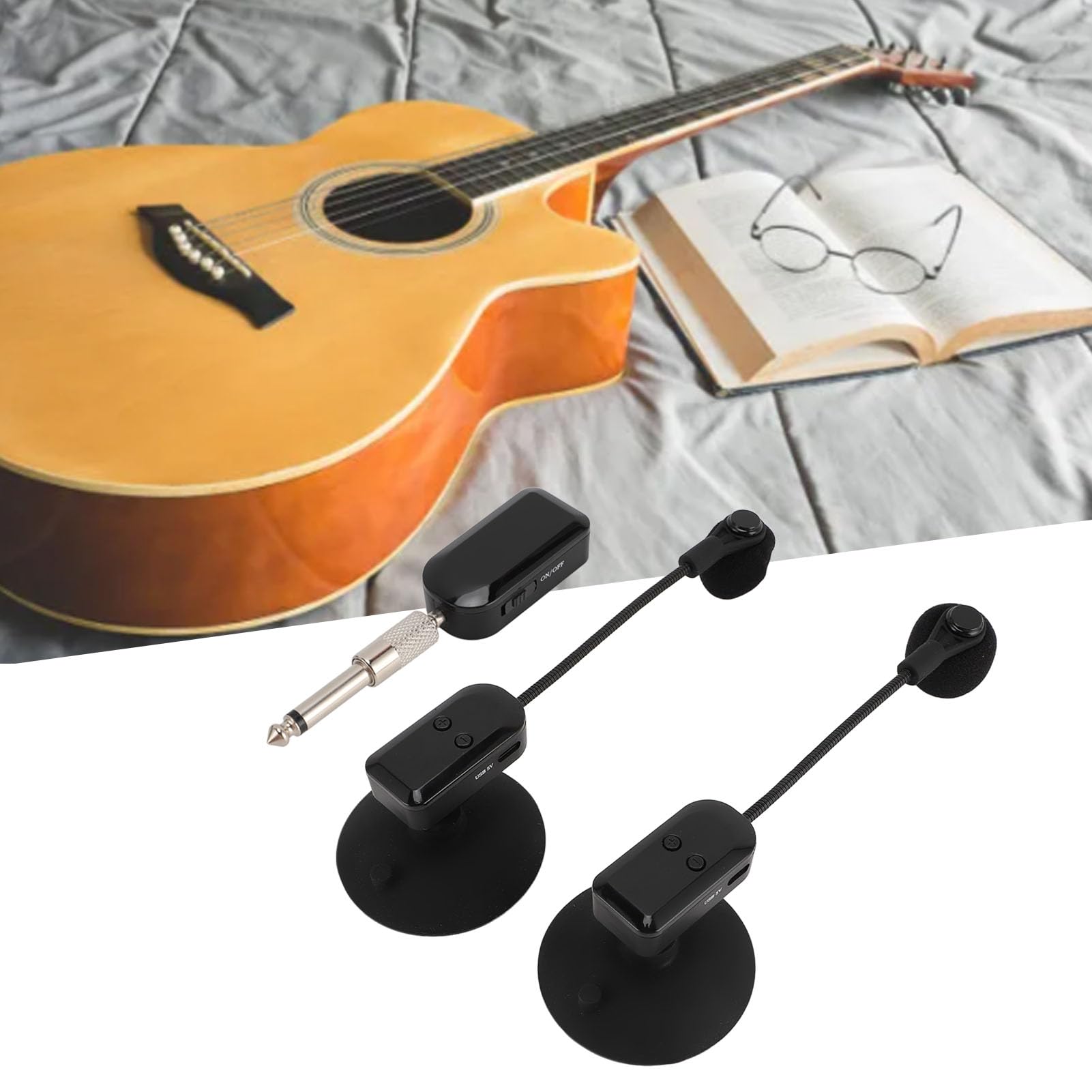 Amazon.co.jp: 2.4Gワイヤレス楽器マイク、360°回転コンデンサー