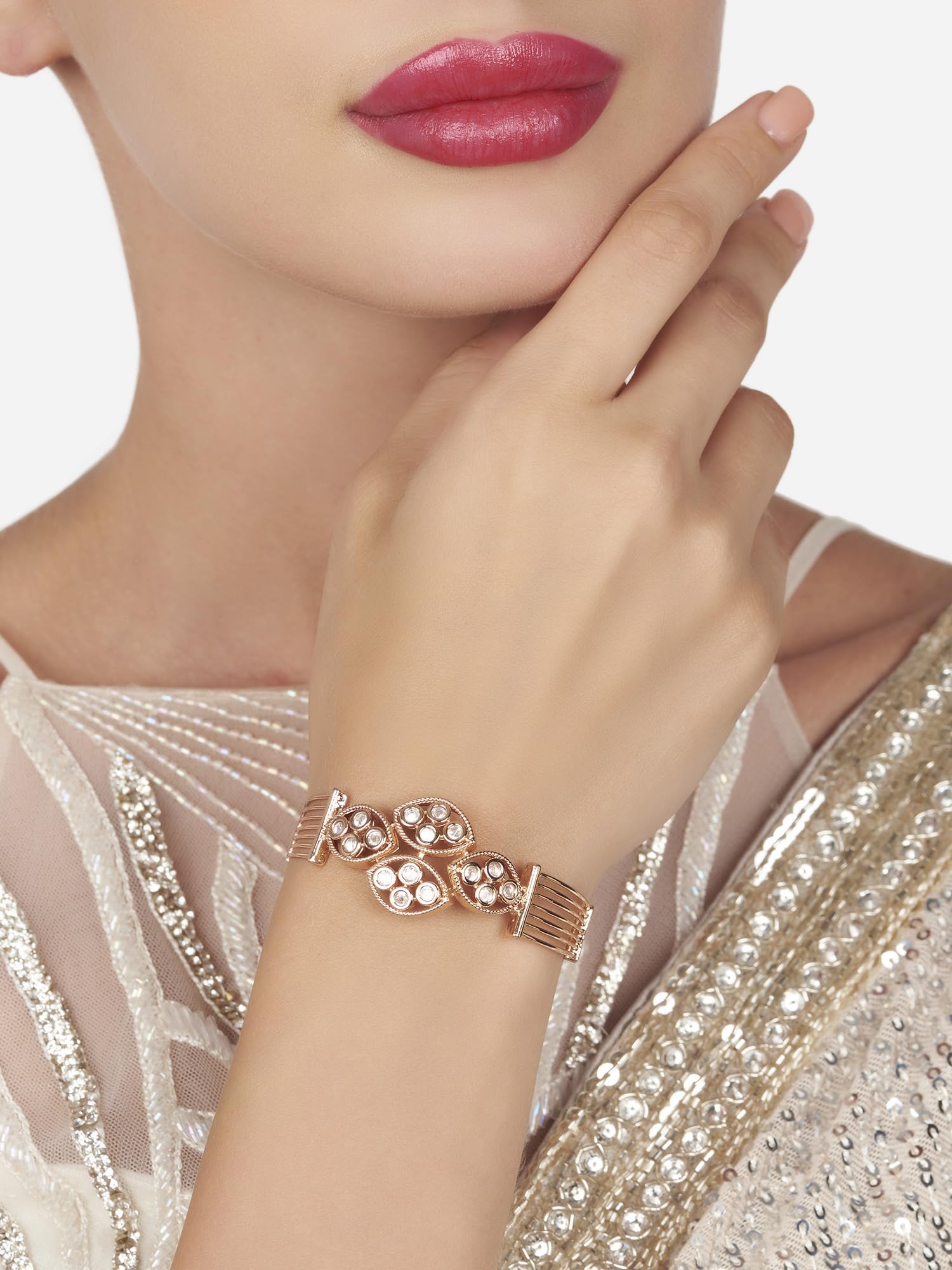 Sparkling CZ Brass Bangle Kada Bracelet