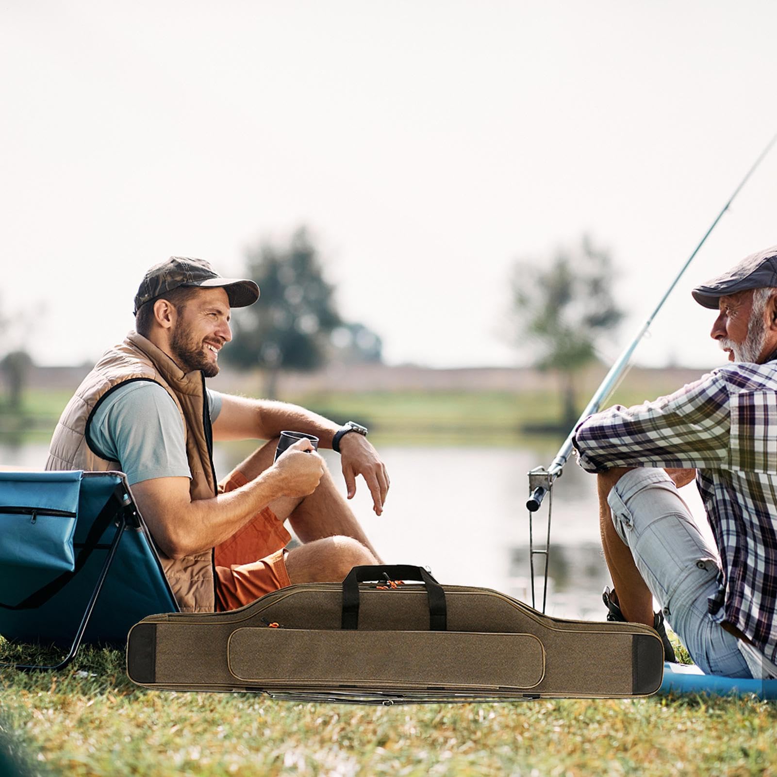 Borsa per canna da pesca, borsa impermeabile per attrezzatura da pesca | organizer per canna in tela, portapesca all'aperto per attrezzi e attrezzature, 100 cms], verwijzen naar de