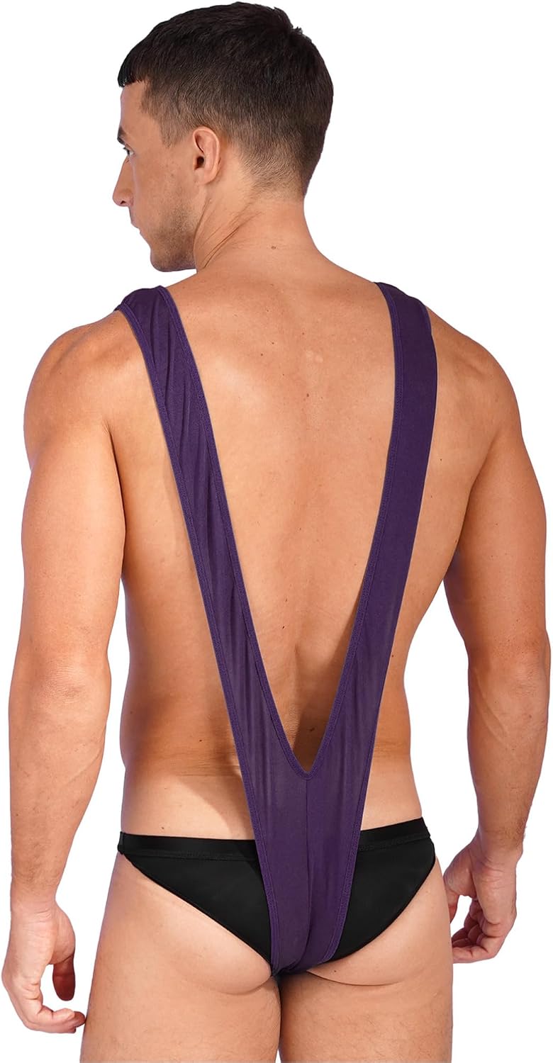 Linjinx Men's Underwear Panties One Piece V Sling Stretch Lingerie Mankini Thong Swimsuit