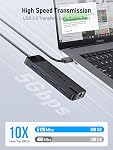 Lemorele USB C Hub Multiport Adapter 10-in-1 USB C Dongle for MacBook Pro Air, Gigabit Ethernet with 4K HDMI, 100W PD, USB 3.0 5Gbps Port, SD/TF Card Reader Adapter, Compatible for Windows/Mac/iPad