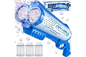 Bubble Machine Gun: 16-Hole LED Bubble Fan Gun