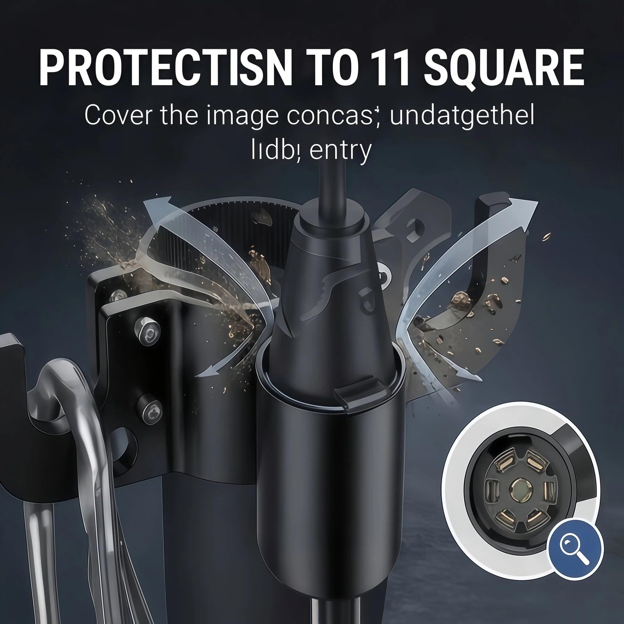 Aluminum Rv Towing Chain Organizer & 7-Way Plug Holder, Heavy Duty Anti-Rust Trailer Chain and Plug Holder for Tongue Jack, Cable Wire Harness Holder for Rv Camper Towing (1pc) - 5