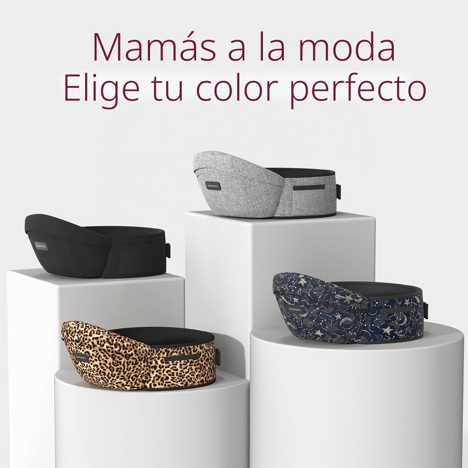 Momcozy Portabebés con asiento de cadera, cintura ajustable con protector de vientre 3D original y tabla de masaje EVA, portabebés ergonómico con varios bolsillos para recién nacidos y niños pequeños