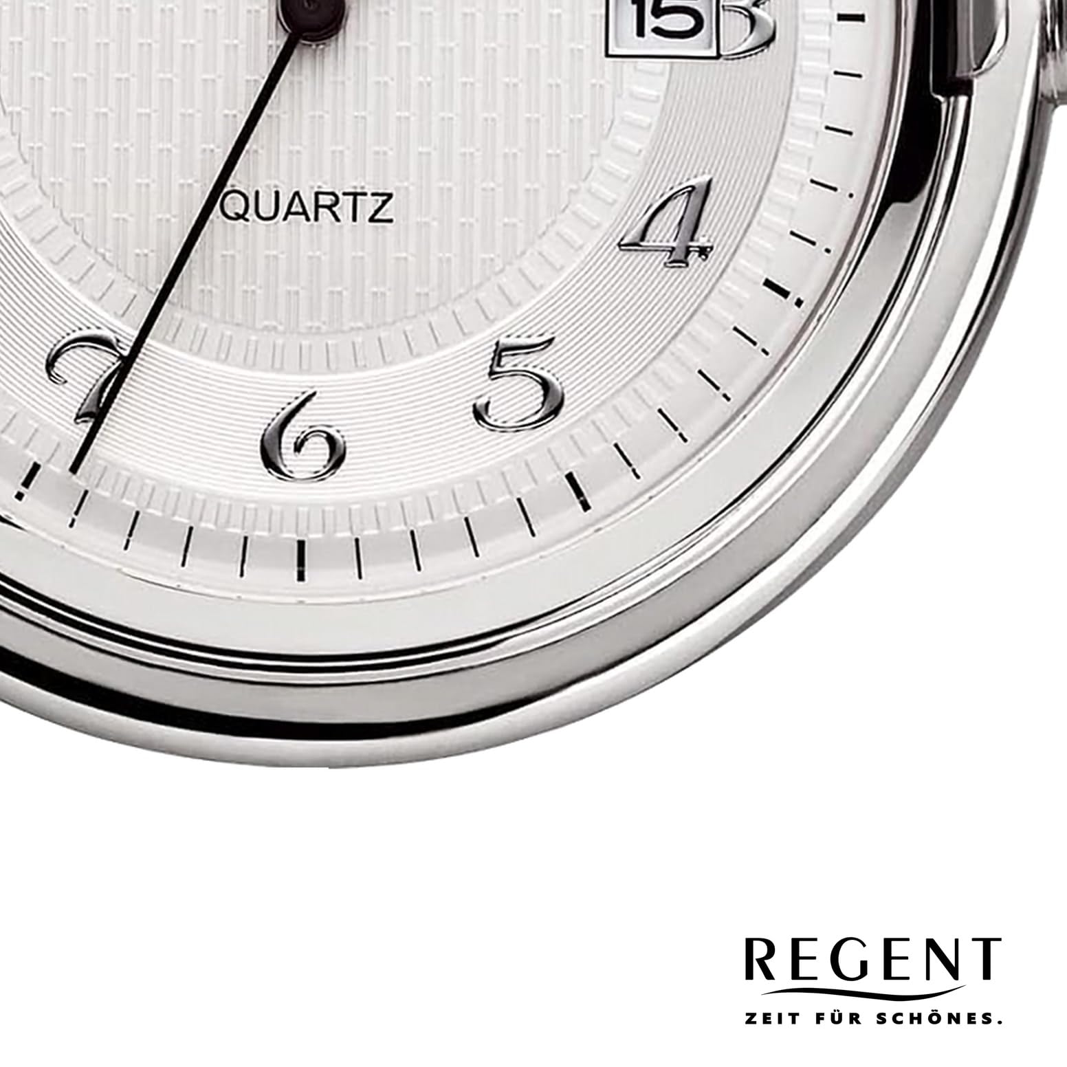 Regent Reloj de Bolsillo para Hombre Savonnette Tapa abatible 43 mm Diámetro Cuarzo Esfera Blanca con Fecha