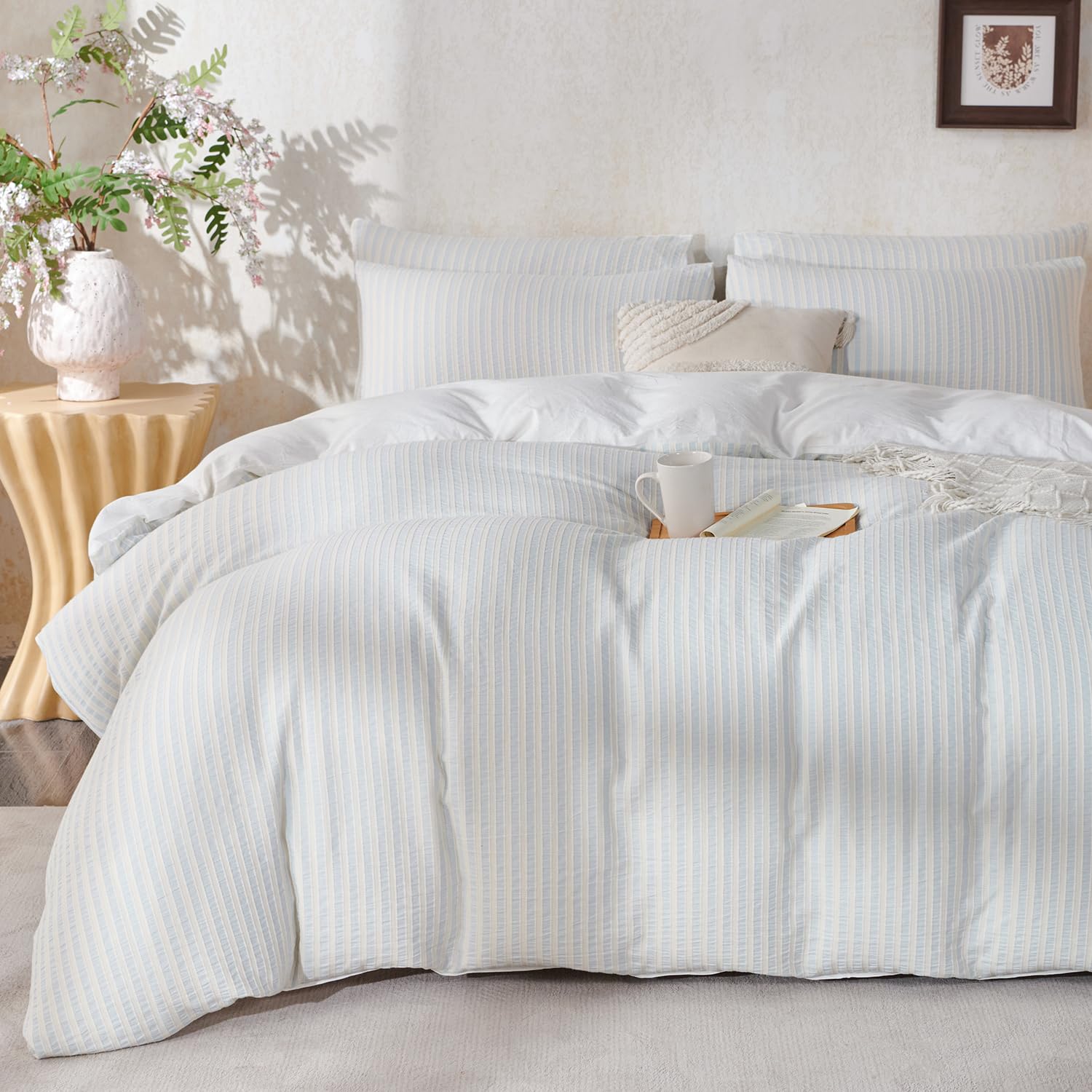 BUPIRD Striped Washed Cotton Duvet Cover