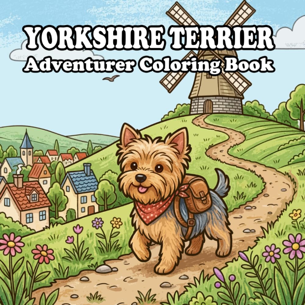The Adventurer Yorkshire Terrier Coloring Book: 60 Cozy Adventures Through Forests, Beaches, Mountains & Charming Small Towns
