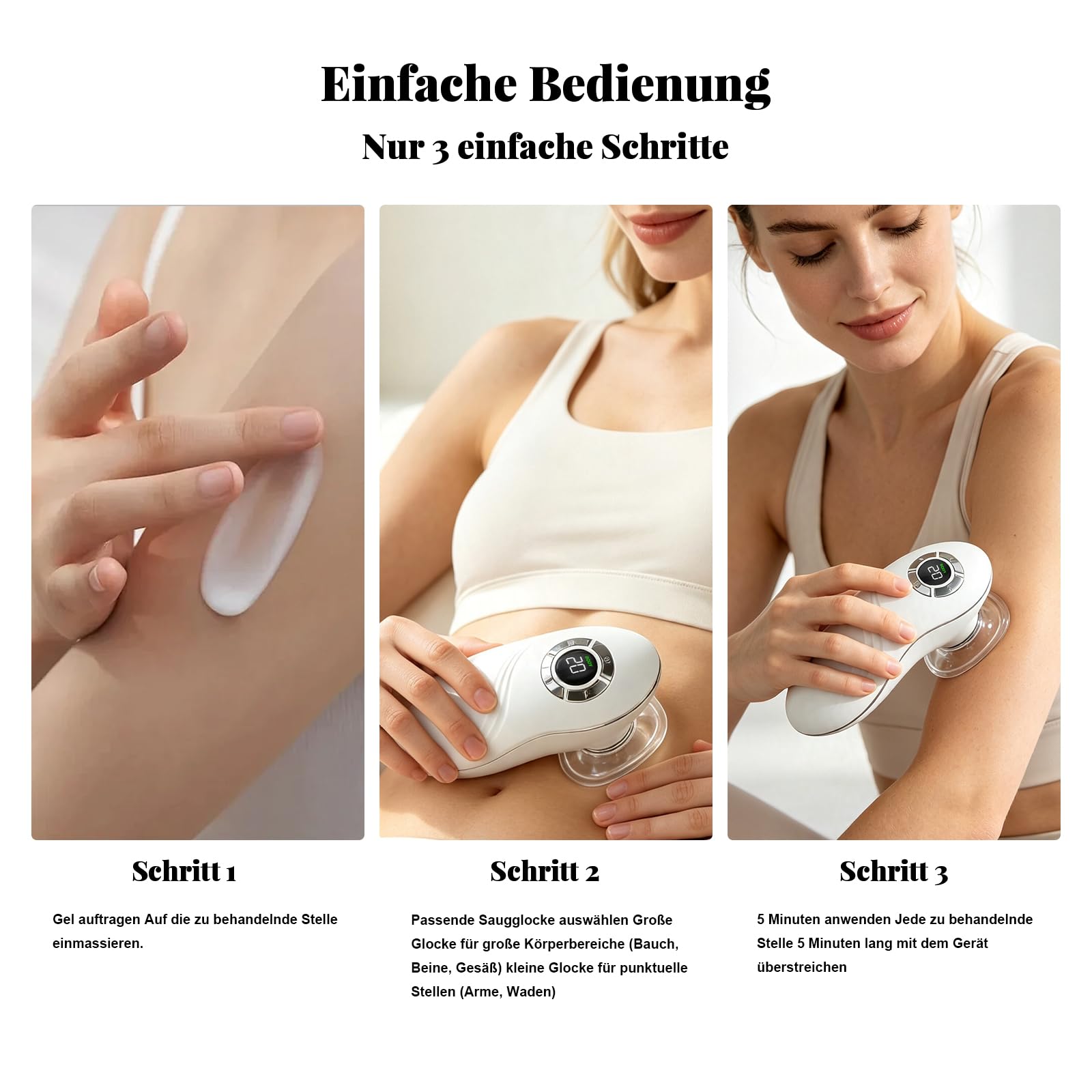 3-in-1 Schröpfmassagegerät mit EMS, 3 Stufen ,Rotlicht Funktion