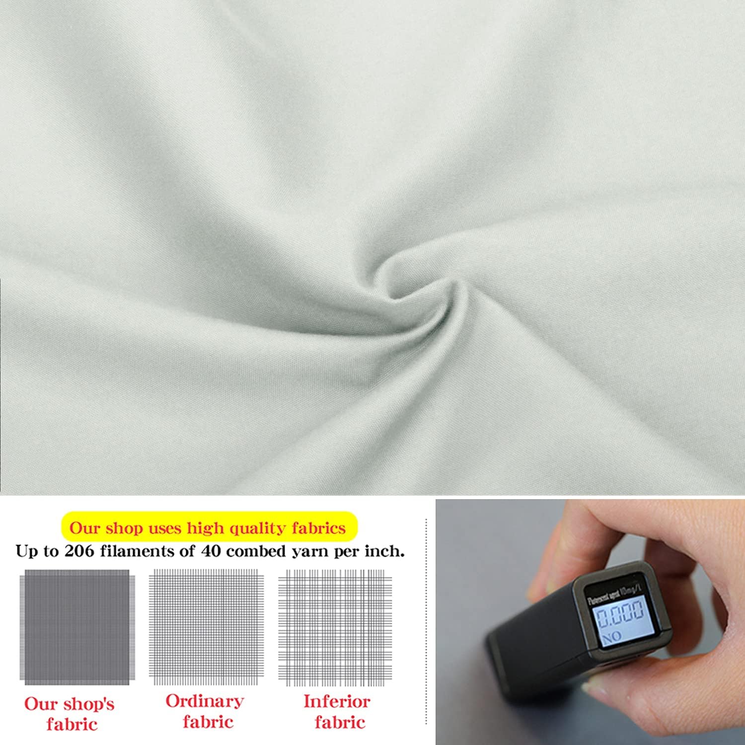 NTBAY 100% Brushed Microfiber Twin Extra-Long Fitted Sheet, 1800 Super Soft and Cozy, Wrinkle, Fade, Stain Resistant Deep Pocket Fitted Bed Sheet Only, Light Grey