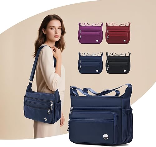 Bolsos cruzados para mujeres, espaciosos con múltiples bolsillos, bolso de hombro para damas, cartera cruzada de moda tipo tote con asa superior y