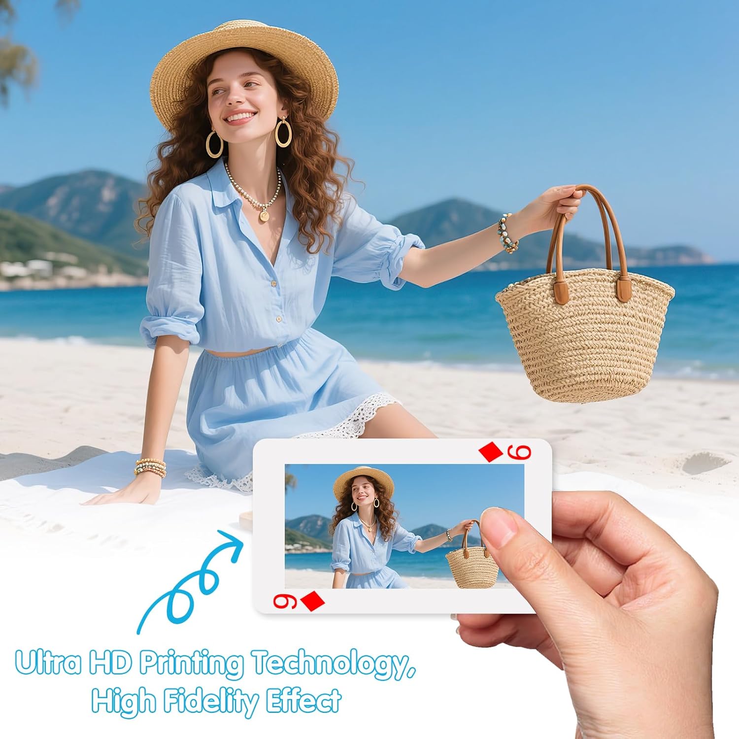 Custom Playing Cards with Photos (Max 16 Photos), Personalized Picture Standard Poker Cards, Gifts for Friends Family