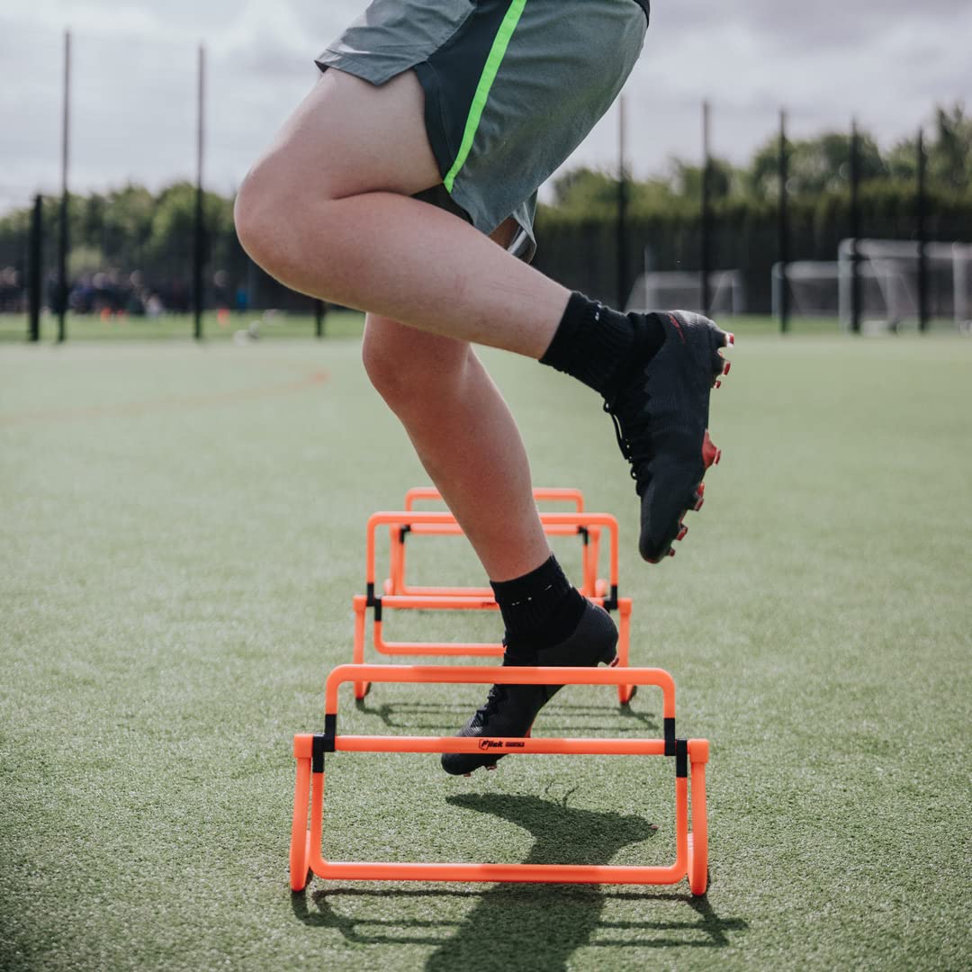 Set De 6 Vallas De Agilidad Ajustables Para Entrenamiento - Incluye 12 Conos Y Bolsa (Fútbol, Baloncesto, Velocidad)