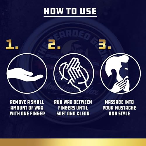 Miniatura 7 de Cera para bigote y barba ridículamente fuerte (2 latas) - 100% natural, control de peinado durante todo el día con sujeción ultra fuerte, 1 onza