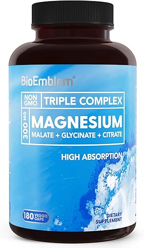 Miniatura 2 de BioEmblem Complejo triple de magnesio y glicinato de magnesio con zinc para la salud cerebral, la función enzimática y los músculos y las piernas