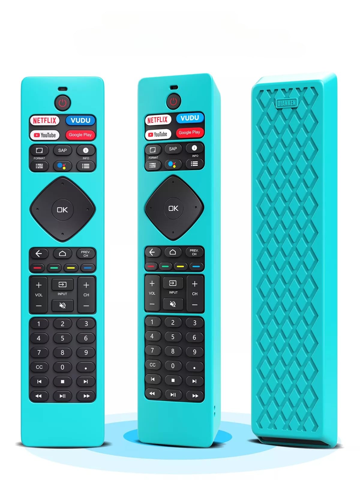 Silicone Case for Philips Remotes, for Philips Android TV Remote Control RF402A-V14 NH800UP URMT47CND0 BT800 URMT26RST004, Remote Cover Washable, Shockproof, Glow in The Dark（Blue）